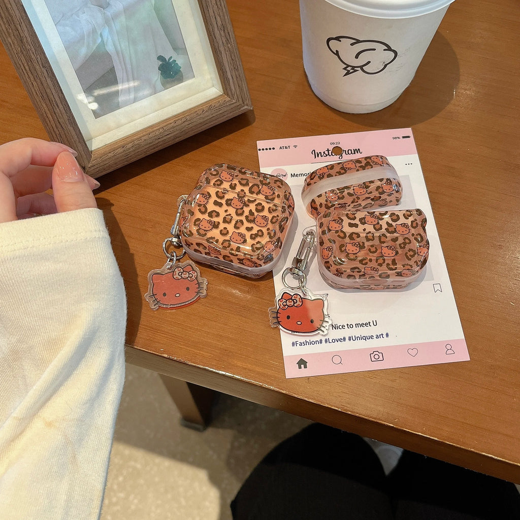 Custodia Leopardata Hello Kitty per AirPods