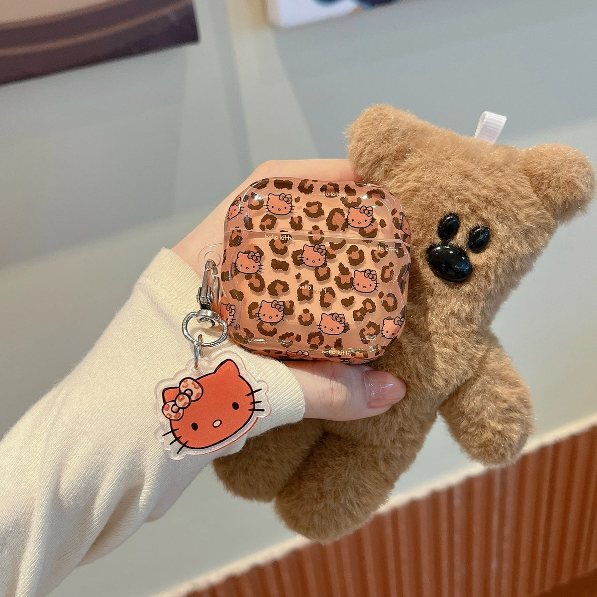 Custodia Leopardata Hello Kitty per AirPods